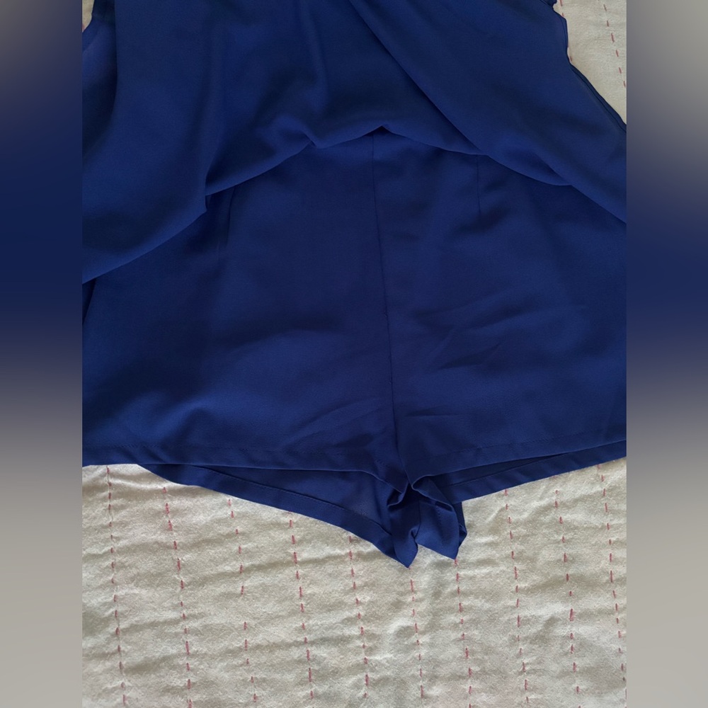Elegant Blue Lace Skater Dress - Picture 2 of 4